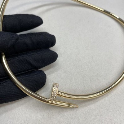 4.5mm Cartier Juste Un Clou 18k Gold Necklace With Diamond Pendant 18K Gold Accessories