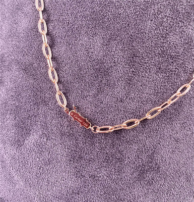 Pure 18K Rose Gold Neklace With Diamonds Real 18K Solid Gold Diamond Jewelry