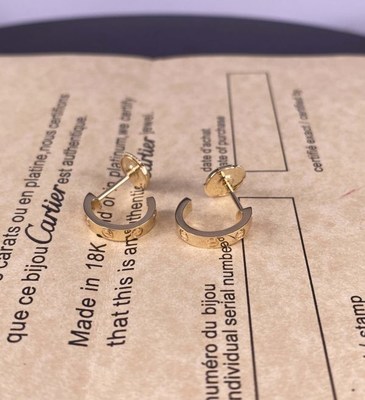 Love Pure 18 Ct Gold Stud Earrings Yellow Gold Love Gold Earrings