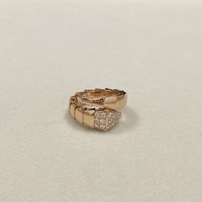 Replica Paved Diamonds Rose Gold 18k Gold Rings 0.53 Carat One Coil Ring