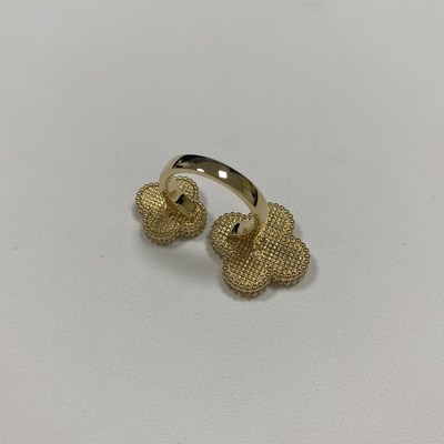 Magic Alhambra 18k Gold Couple  Rings 2 Stones Malachite Gold Finger Ring Yellow Gold