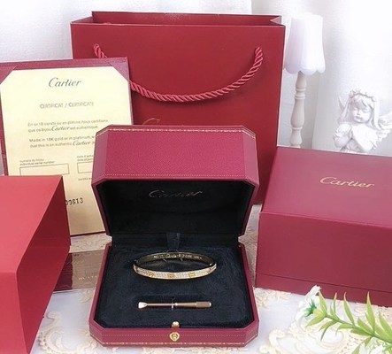 Cartier 18K Gold Jewelry  Box Qatar Jewelry Packaging Box  For Bracelet
