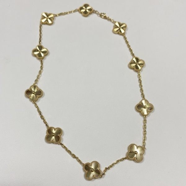 10 Motifs Replica 18k Gold Necklaces Van Cleef Arpels  Vintage Alhambra Pendant