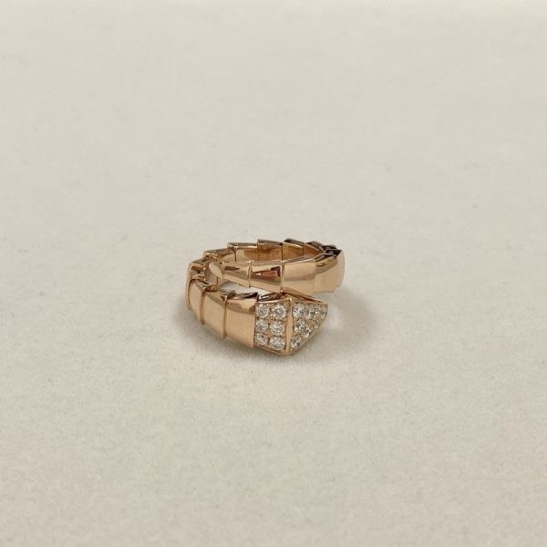 Replica Paved Diamonds Rose Gold 18k Gold Rings 0.53 Carat One Coil Ring